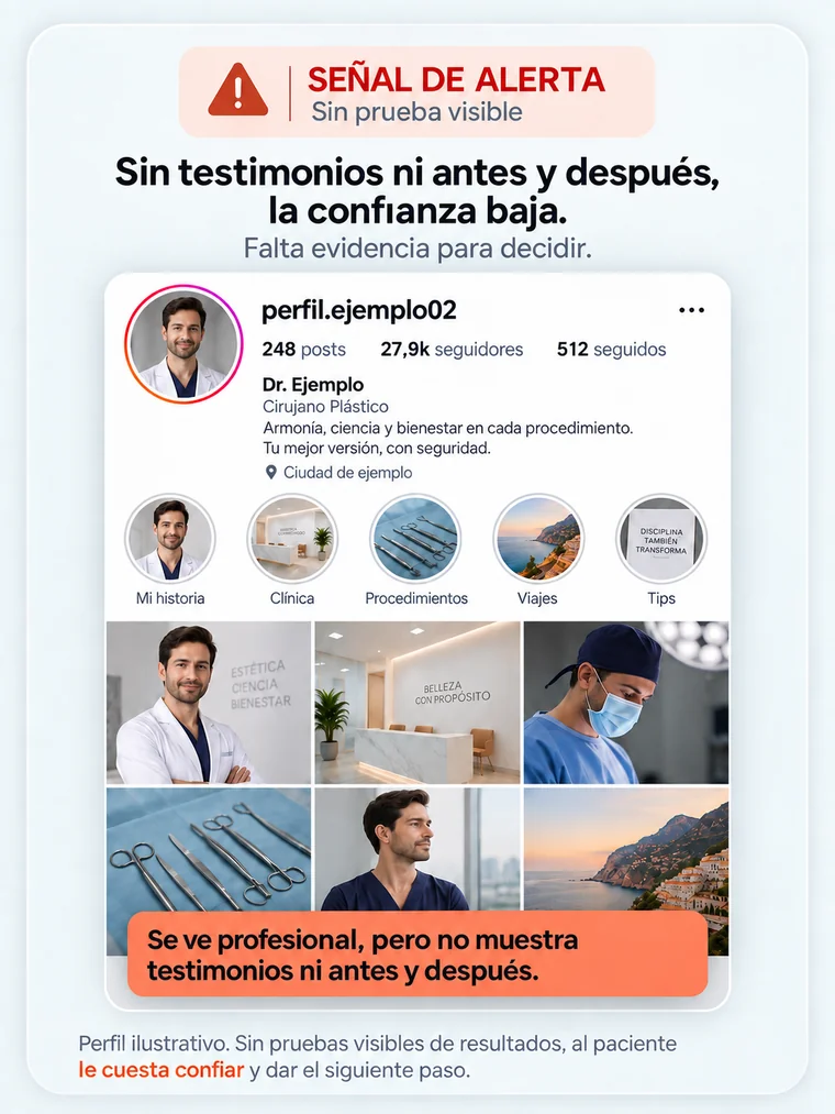 Perfil ilustrativo de un especialista sin testimonios ni resultados visibles en su contenido